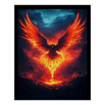 Fire Phoenix Rising, poster personnalisable