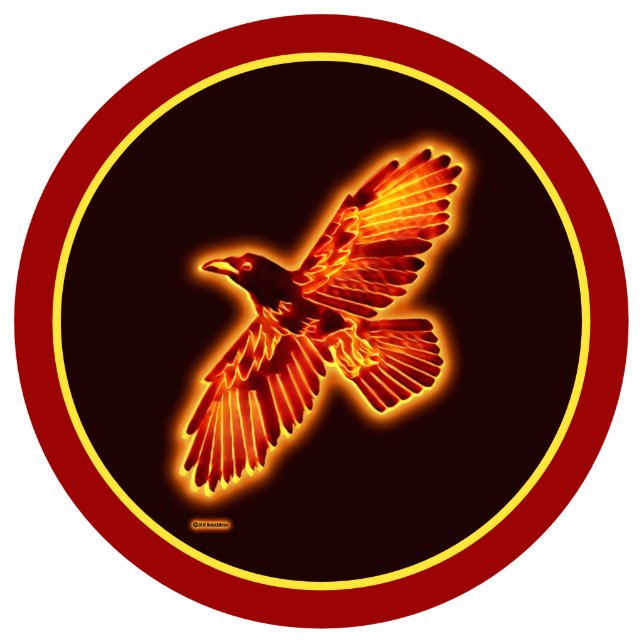 Fire Raven Fotoskulptur Magnet (Vorne)