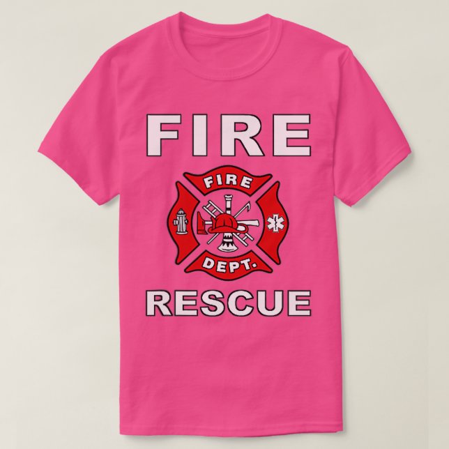 FIRE RESCUE FIRE FIGHTER FIREMAN KIDS JUGENDLICHE T-Shirt (Design vorne)
