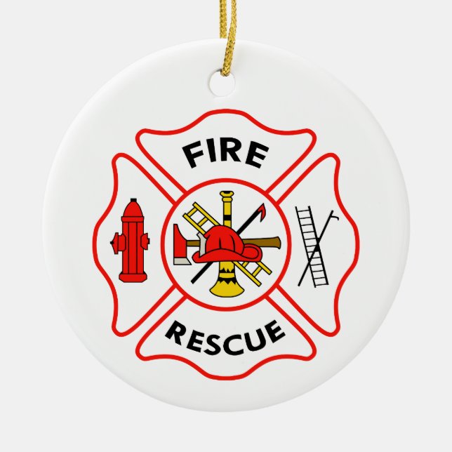 Fire Rescue Keramik Ornament (Vorne)