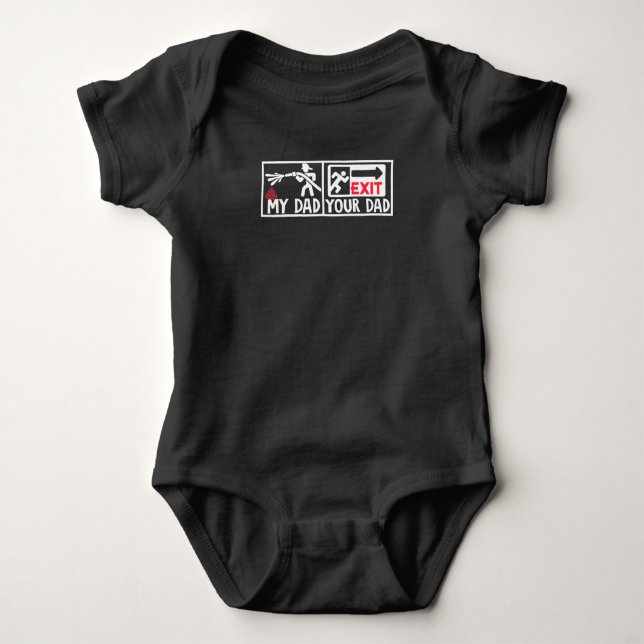 Fire Rescue Your DadMy Dad Fireman Son Daughter Baby Strampler (Vorderseite)