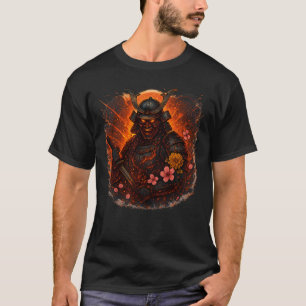 Fire Samurai Warrior Lava Art T-Shirt