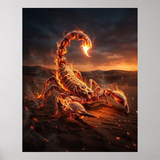 Fire Scorpion Burning Sands Poster (Vorne)