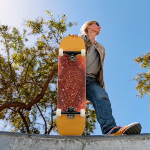 Fire Tiger Courir À Starry Night Skateboard