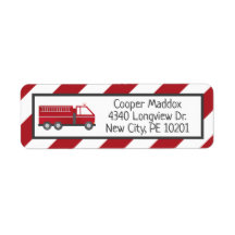 Fire Truck Address Labels for Firefighter Birthday