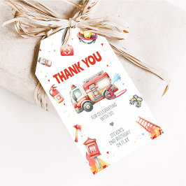 Fire Truck Birthday Party Favor Tags Geschenkanhänger