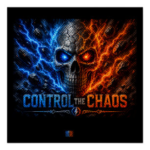 Fire vs Ice Skull 3D T-Shirt – Poster