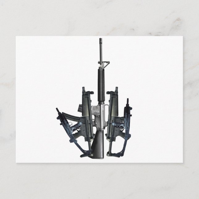 Firearm Middle Finger Postkarte (Vorderseite)