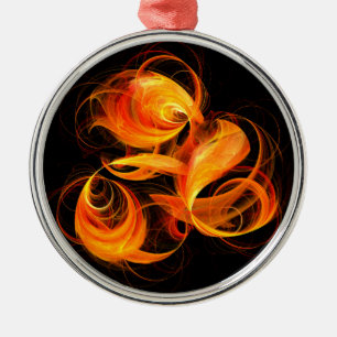 Fireball Abstract Silbernes Ornament