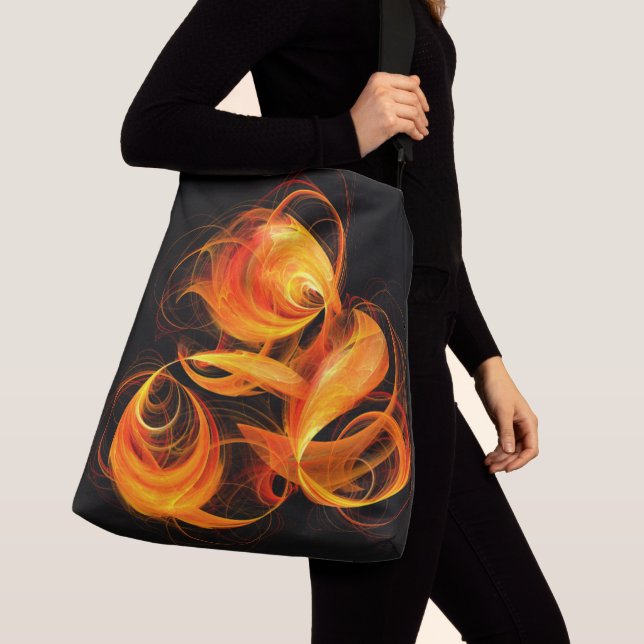 Fireball Abstrakt Art Cross Body Tragetaschen Mit Langen Trägern (Von Nahem)