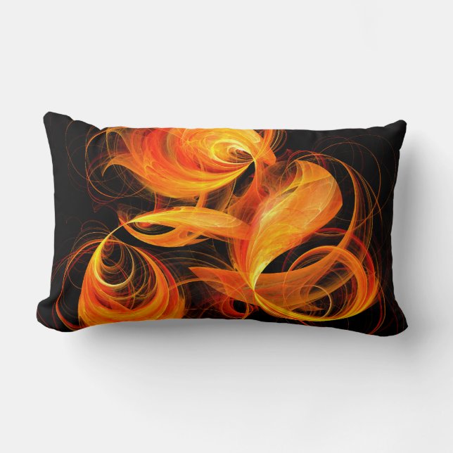 Fireball Abstrakt Art Lumbar Kissen (Vorderseite)