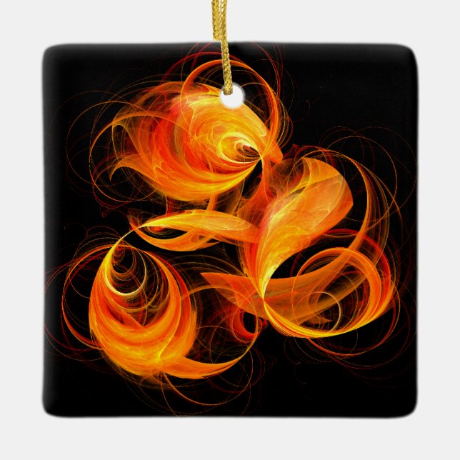 Fireball Abstrakt Art Square Ornament (Vorderseite)