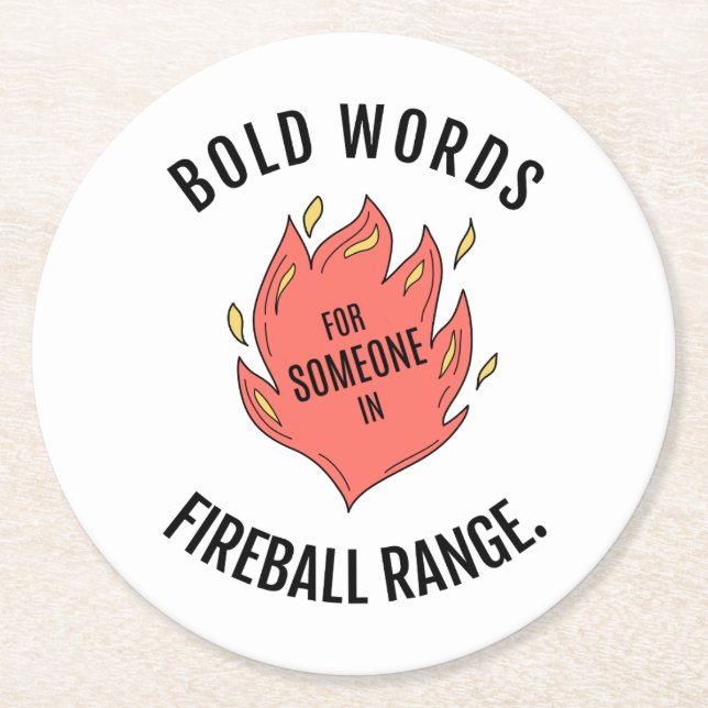 Fireball D&D-Untersetzer Runder Pappuntersetzer (Vorderseite)