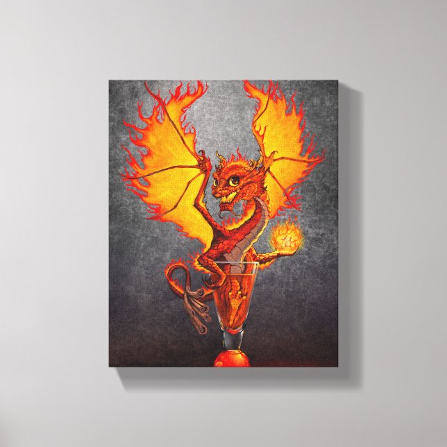 Fireball Dragon 8x10 Canvas Print Leinwanddruck (Vorderseite)