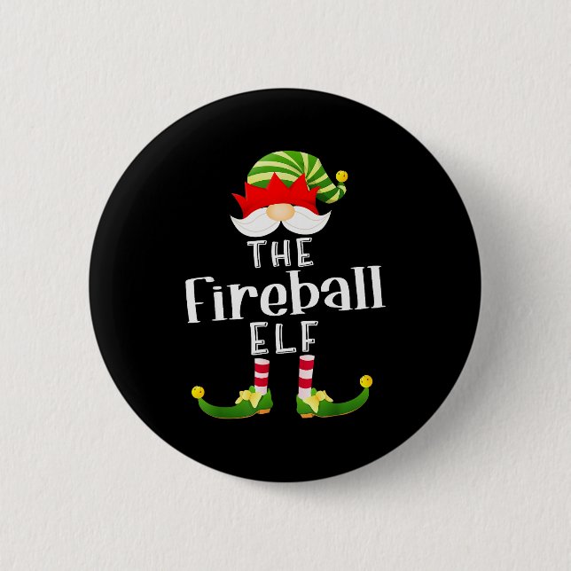 Fireball Elf Group Christmas Funny Pajama Party  Button (Vorderseite)
