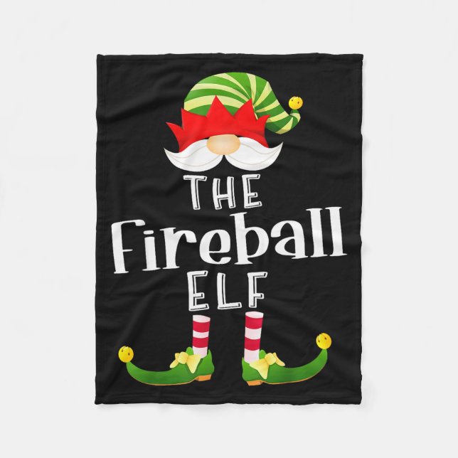 Fireball Elf Group Christmas Funny Pajama Party  Fleecedecke (Vorderseite)