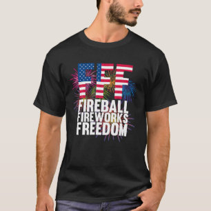 Fireball Fireworks Freedom 4. Juli Amerikanische F T-Shirt