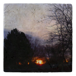 Fireball Sunrise Travertine Trivet Töpfeuntersetzer
