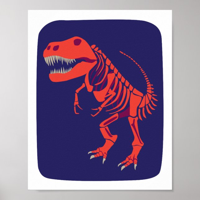 Fireball T-Rex Print Poster (Vorne)