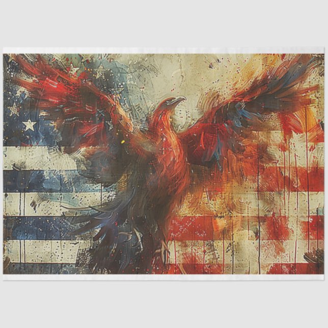 Firebird Eagle USA Flag Decoupage Seidenpapier (Vorderseite)