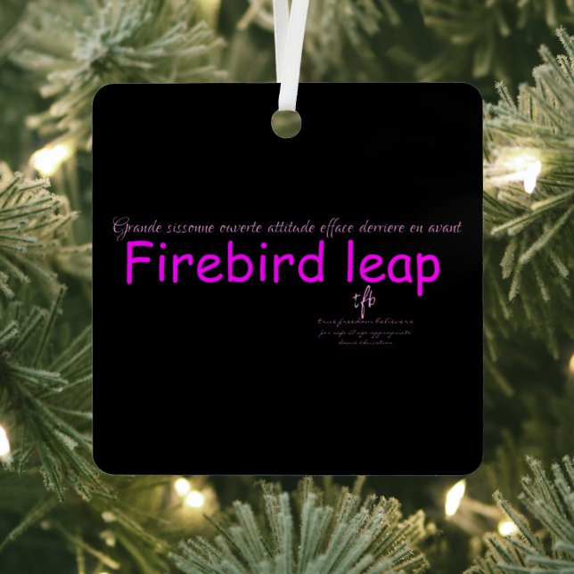 Firebird Leap Black and Pink Sq. Ornament Aus Metall (InSitu)