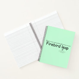 Firebird Leap Minze Grün und Schwarz Notizbuch