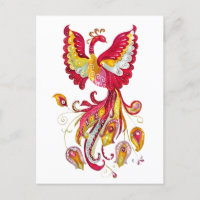 Firebird mit Aquarellfarbe oder Phoenix Fantasy Bi