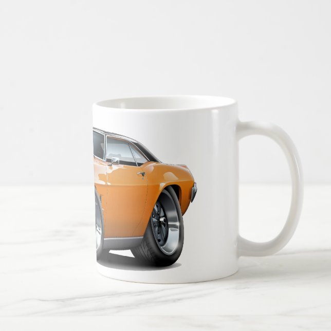 Firebird Orange-Schwarzes Spitzenauto 1969 Kaffeetasse (Rechts)