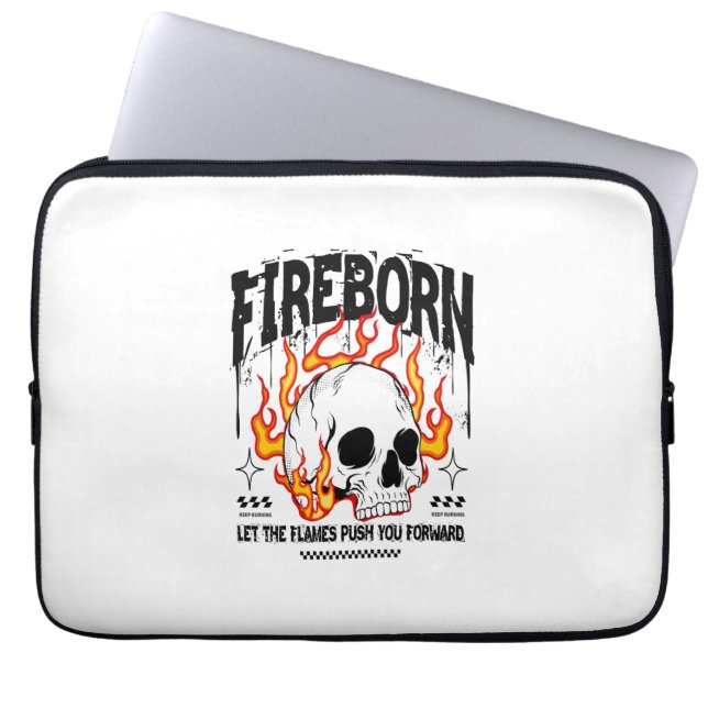 Fireborn Skull Urban Streetwear Laptopschutzhülle (Vorderseite)