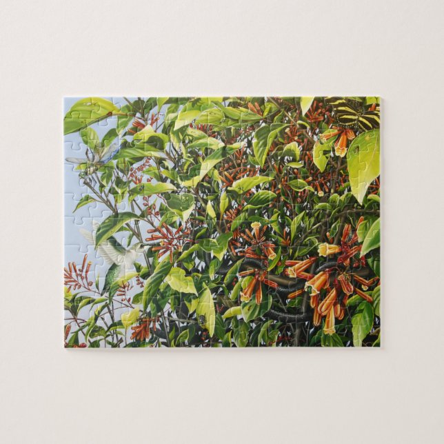 Firebush mit Kolibri-und Insekten-Puzzlespiel (Horizontal)