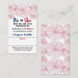 Firecracker 4. Juli Gender Reveal Party Begleitkarte