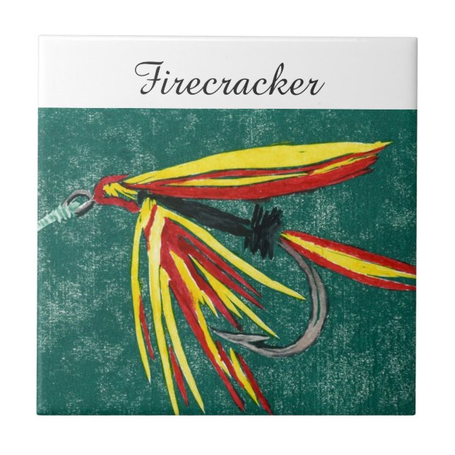 "Firecracker" nasse Fliegenplatte. Fliese (Vorderseite)