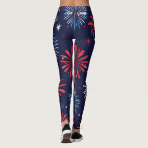 Firecracker Print 4. Juli Leggings