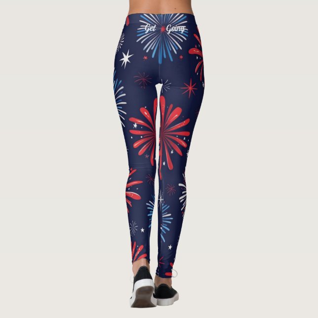 Firecracker Print 4. Juli Leggings (Rückseite)