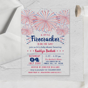 Firecracker unterwegs! Babydusche am 4. Juli Acryleinladungen