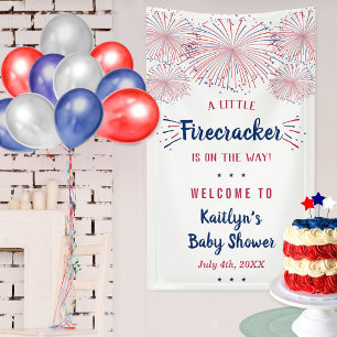 Firecracker unterwegs! Babydusche am 4. Juli Banner
