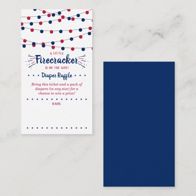 Firecracker unterwegs! Babydusche am 4. Juli Begleitkarte (Vorne/Hinten)