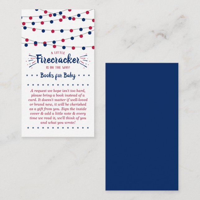 Firecracker unterwegs! Babydusche am 4. Juli Begleitkarte (Vorne/Hinten)