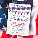 Firecracker unterwegs! Babydusche am 4. Juli Dankeskarte<br><div class="desc">Danke in stilvollem Stil mit diesen trendigen roten Weiß und die ordentlichen Lichter 4. Juli Baby Dusche danke Karten. Die Vorlagenformulierung ist einfach zu personalisieren und Ihre Familie und Freunde werden begeistert sein,  wenn sie diese fantastischen Dankesworte erhalten.</div>