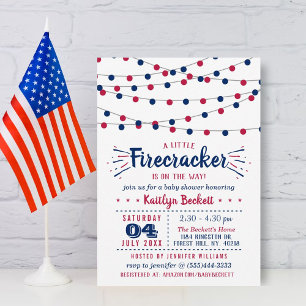 Firecracker unterwegs! Babydusche am 4. Juli Einladung