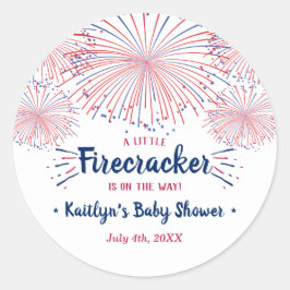 Firecracker unterwegs! Babydusche am 4. Juli Runder Aufkleber