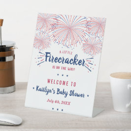 Firecracker unterwegs! Babydusche am 4. Juli Sockelschild