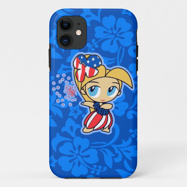 Firecraker Hula Girl Patriotic iPhone 5 Fall Case-Mate iPhone Hülle (Rückseite)