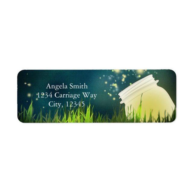 Firefels + Mason Jar Rustic Night Address Labels (Vorne)