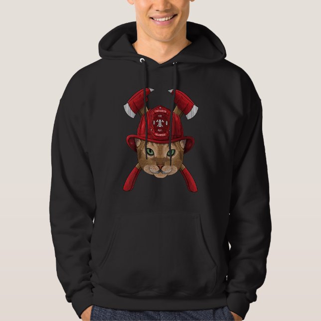 Firefighter Abyssinian Fireman Boys Kids Fire Resc Hoodie (Vorderseite)