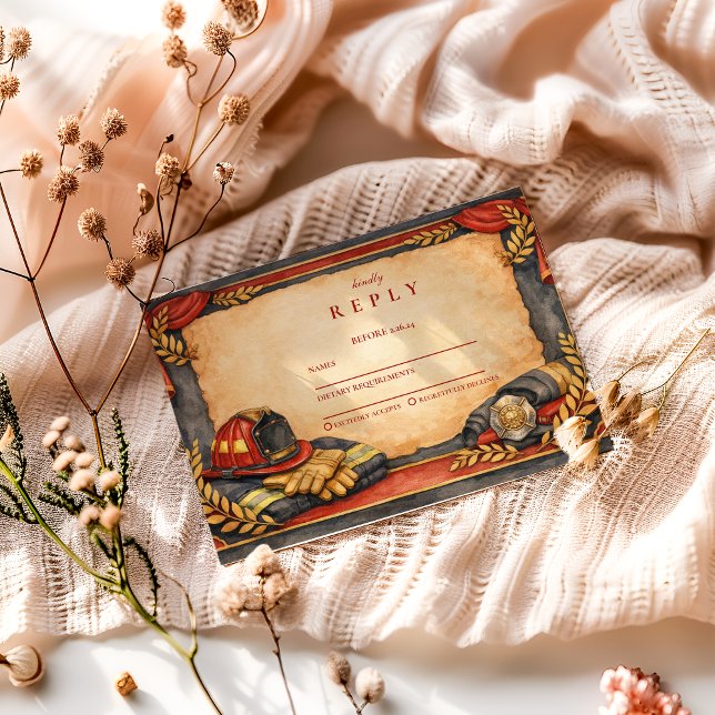 Firefighter Academy Graduation Celebration RSVP Karte (Von Creator hochgeladen)