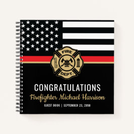 Firefighter Academy Thin Red Line Abschluss Guest Notizbuch