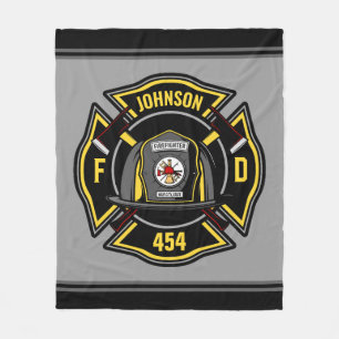 Firefighter ADD NAME Fire Department Rescue Team Fleecedecke