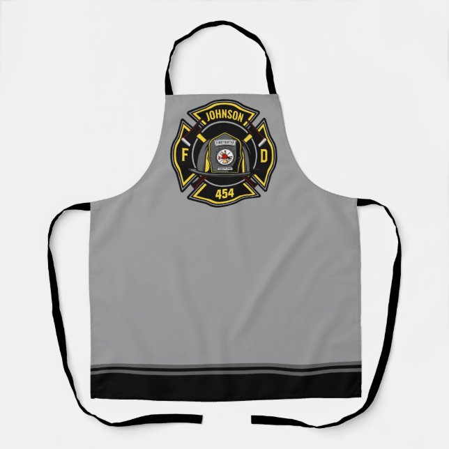 Firefighter ADD NAME Fire Department Rescue Team Schürze (Vorderseite)
