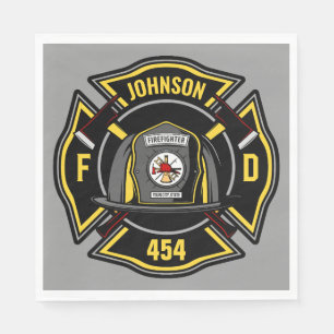 Firefighter ADD NAME Fire Department Rescue Team Serviette